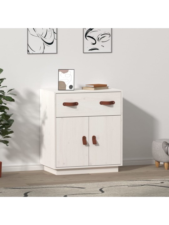 Kumode, balta, 65,5x40x75 cm, priedes masīvkoks