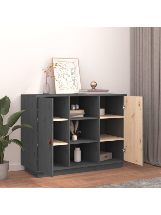 Kumode, pelēka, 100x40x75 cm, priedes masīvkoks