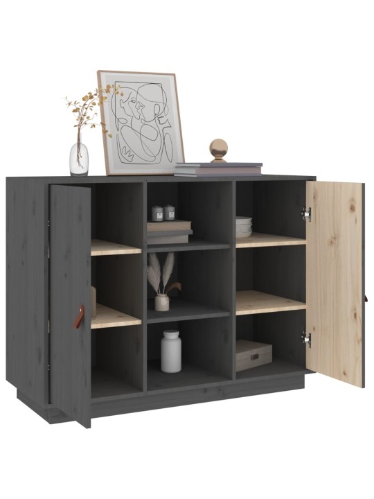 Kumode, pelēka, 100x40x75 cm, priedes masīvkoks