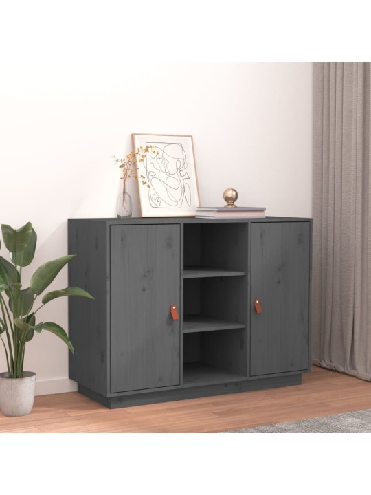 Kumode, pelēka, 100x40x75 cm, priedes masīvkoks