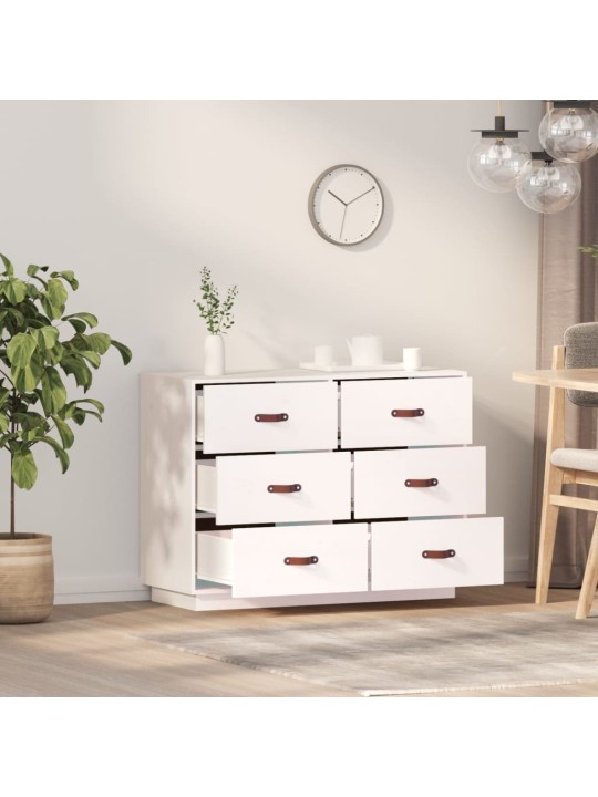 Kumode, balta, 100x40x75 cm, priedes masīvkoks