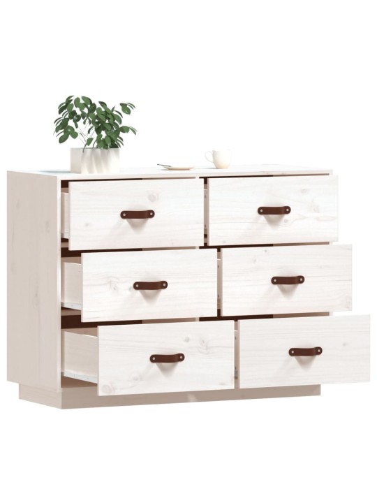 Kumode, balta, 100x40x75 cm, priedes masīvkoks