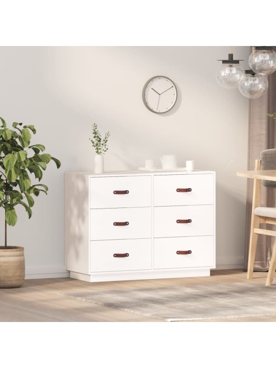 Kumode, balta, 100x40x75 cm, priedes masīvkoks