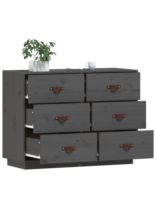 Kumode, pelēka, 100x40x75 cm, priedes masīvkoks