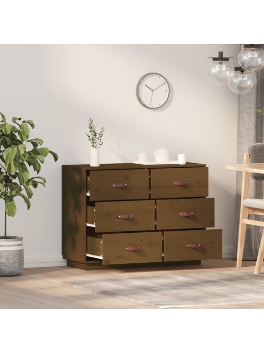 Kumode, medus brūna, 100x40x75 cm, priedes masīvkoks