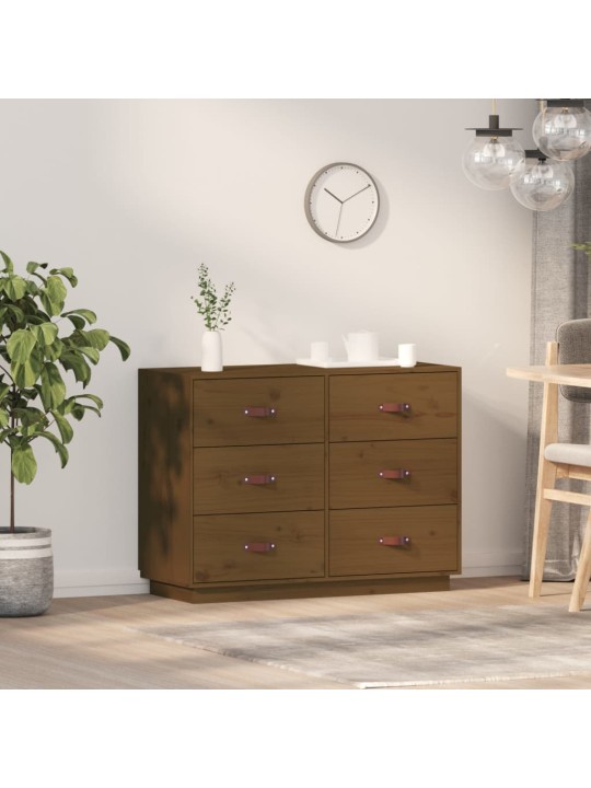 Kumode, medus brūna, 100x40x75 cm, priedes masīvkoks