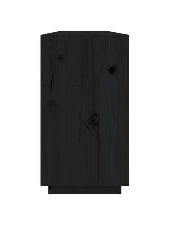 Kumode, melna, 100x40x75 cm, priedes masīvkoks
