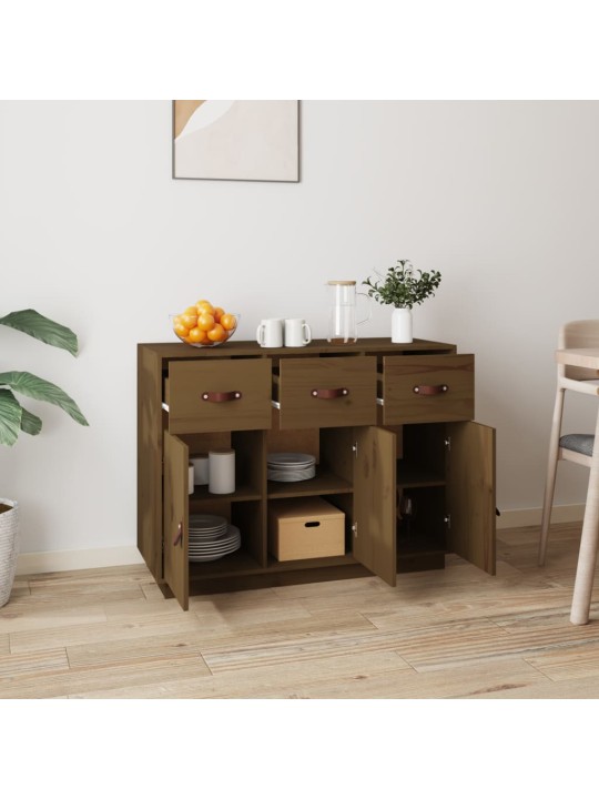 Kumode, medus brūna, 100x40x75 cm, priedes masīvkoks
