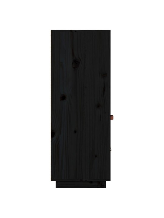Augstais skapītis, melns, 67x40x108,5 cm, priedes masīvkoks