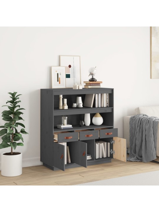 Augstais skapītis, pelēks, 100x40x108,5 cm, priedes masīvkoks