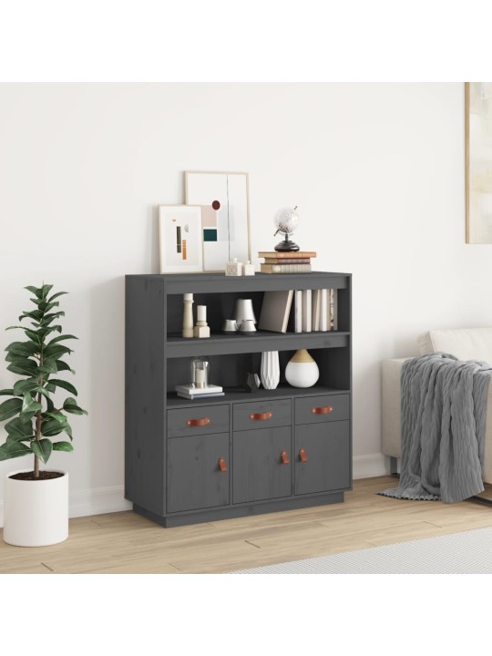 Augstais skapītis, pelēks, 100x40x108,5 cm, priedes masīvkoks