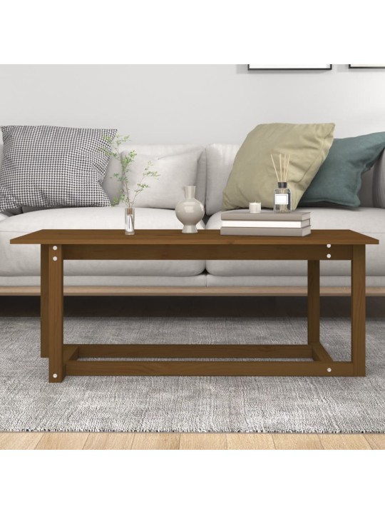 Kafijas galdiņš, medus brūns, 110x55x45 cm, priedes masīvkoks