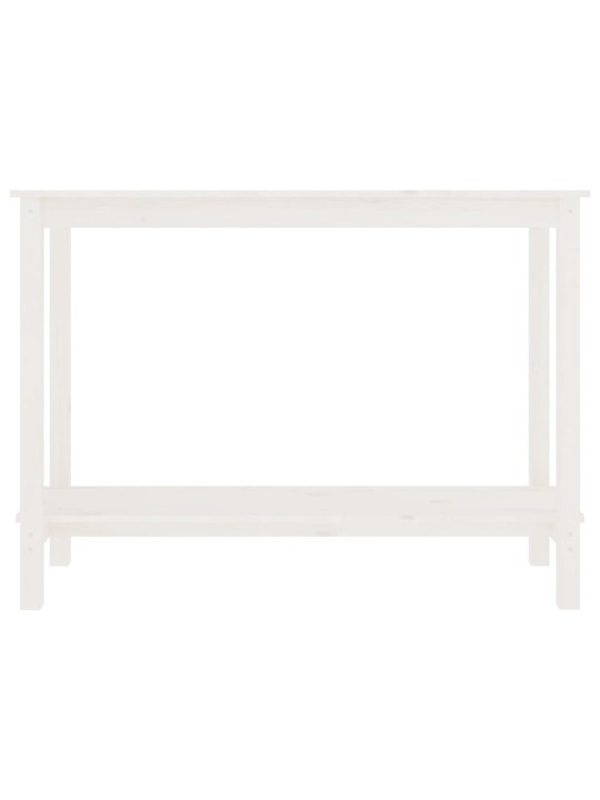 Konsoles galdiņš, balts, 110x40x80 cm, priedes masīvkoks