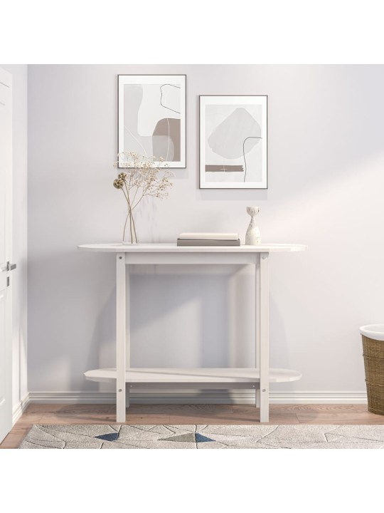 Konsoles galdiņš, balts, 110x40x80 cm, priedes masīvkoks