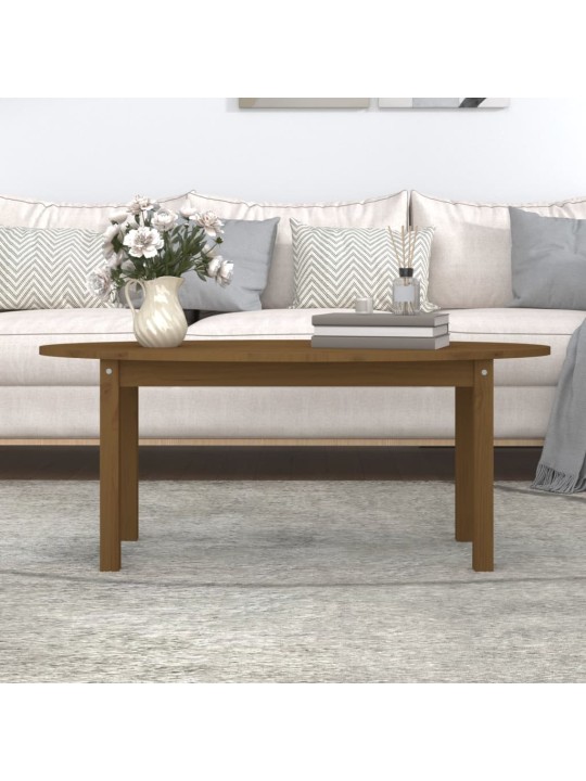 Kafijas galdiņš, medus brūns, 110x55x45 cm, priedes masīvkoks