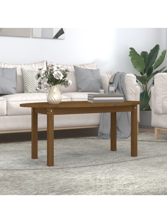 Kafijas galdiņš, medus brūns, 110x55x45 cm, priedes masīvkoks