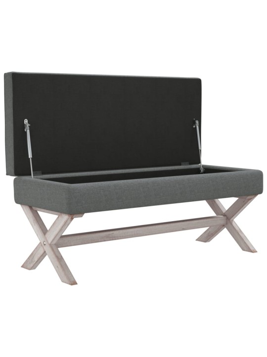 Uzglabāšanas sols, 110x45x40 cm, tumši pelēks audums