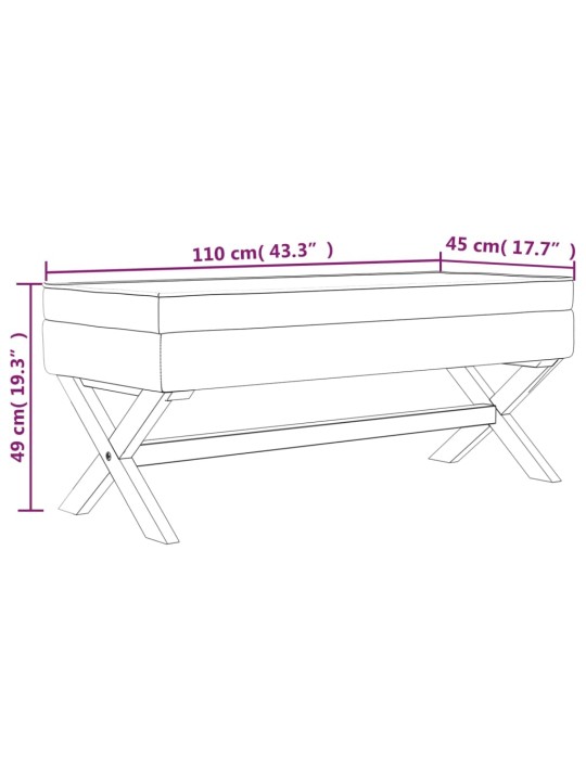 Uzglabāšanas sols, 110x45x40 cm, tumši pelēks audums