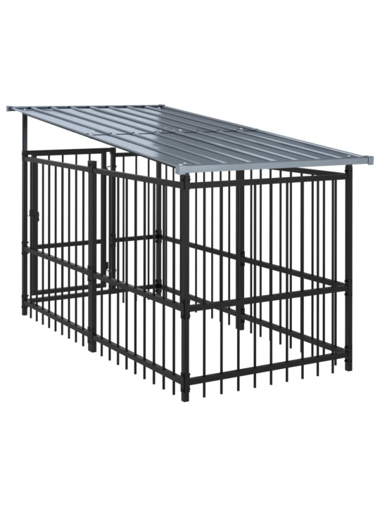 Suņu voljērs ar jumtu, 1,88 m², tērauds