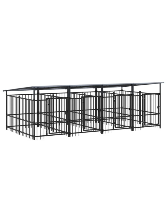 Suņu voljērs ar jumtu, 7,51 m², tērauds