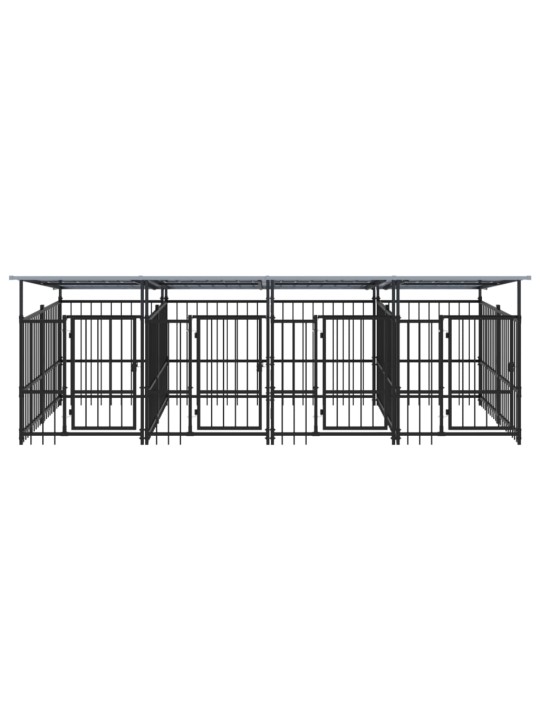 Suņu voljērs ar jumtu, 7,51 m², tērauds
