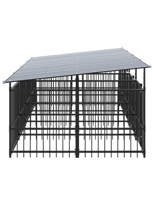 Suņu voljērs ar jumtu, 7,51 m², tērauds
