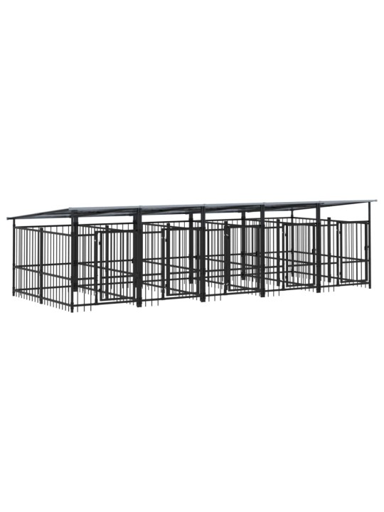 Suņu voljērs ar jumtu, 9,38 m², tērauds