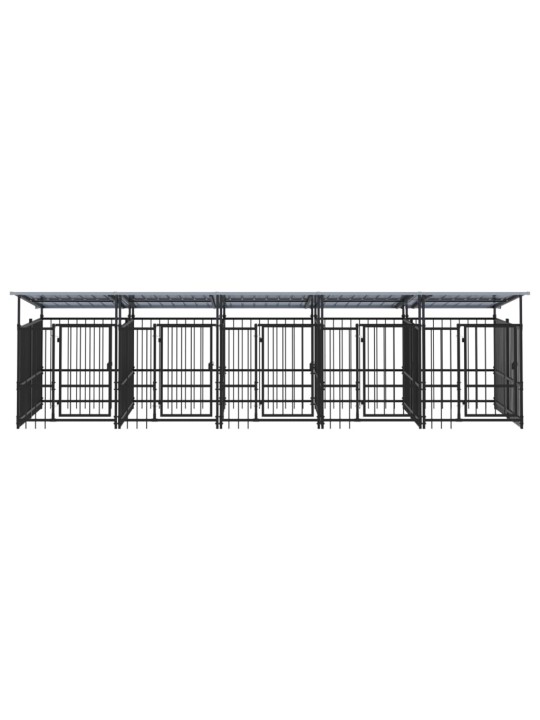 Suņu voljērs ar jumtu, 9,38 m², tērauds