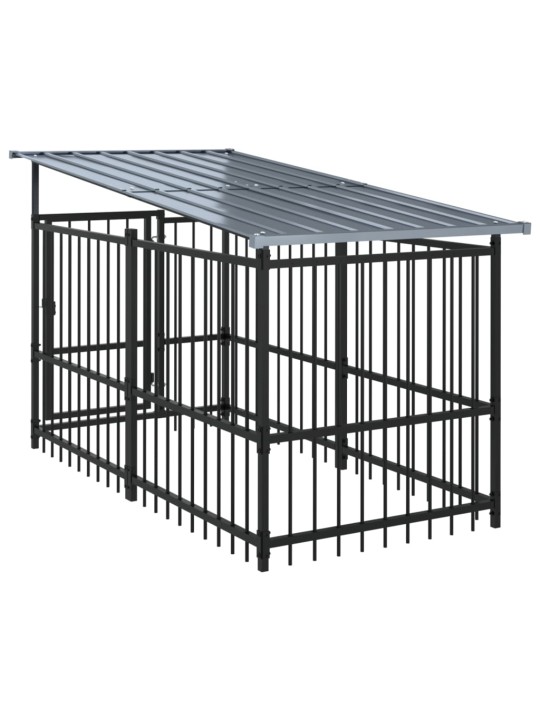 Suņu voljērs ar jumtu, 11,26 m², tērauds