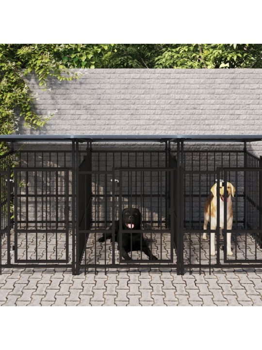 Suņu voljērs ar jumtu, 11,26 m², tērauds