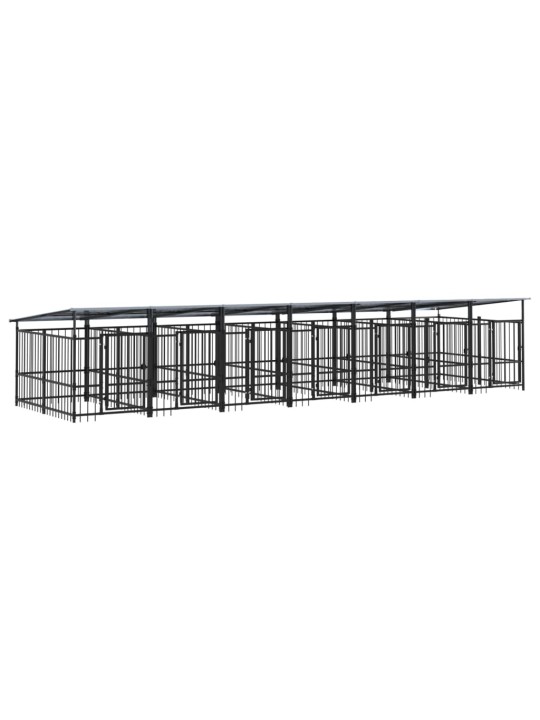 Suņu voljērs ar jumtu, 13,14 m², tērauds