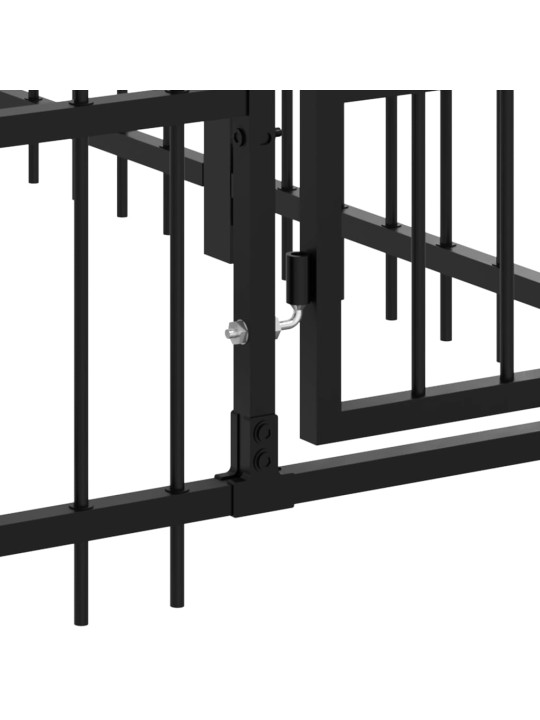 Suņu voljērs ar jumtu, 16,89 m², tērauds