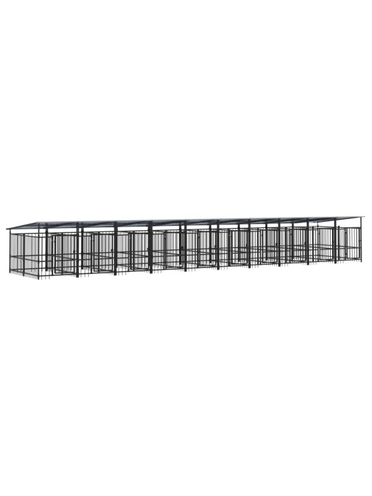 Suņu voljērs ar jumtu, 18,77 m², tērauds
