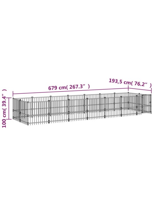 Suņu voljērs, 13,14 m², tērauds