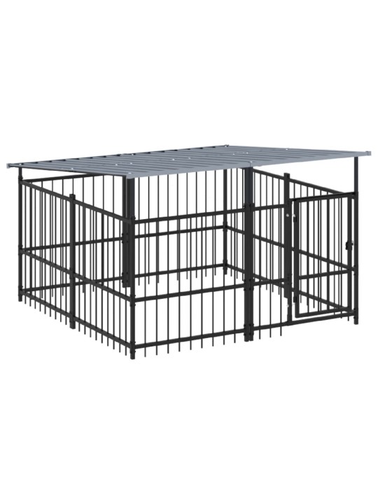 Suņu voljērs ar jumtu, 3,75 m², tērauds