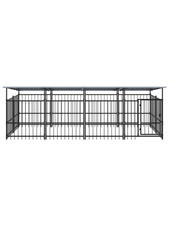 Suņu voljērs ar jumtu, 7,51 m², tērauds
