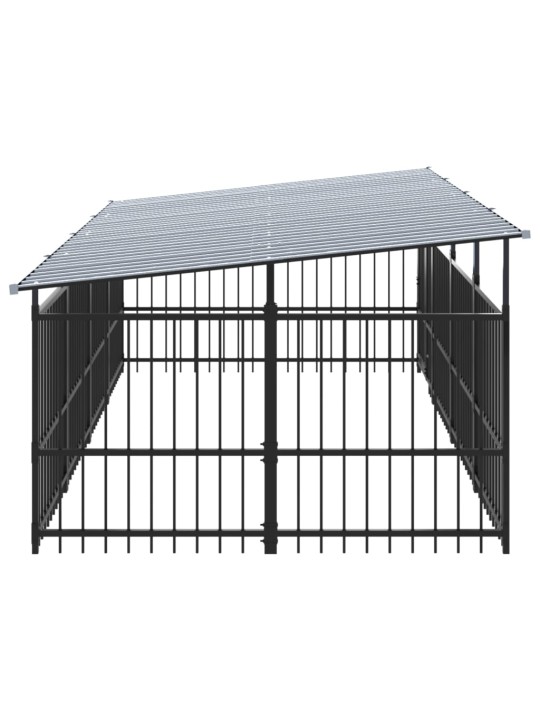 Suņu voljērs ar jumtu, 7,51 m², tērauds