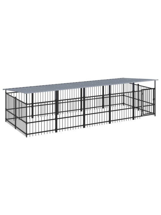 Suņu voljērs ar jumtu, 9,38 m², tērauds