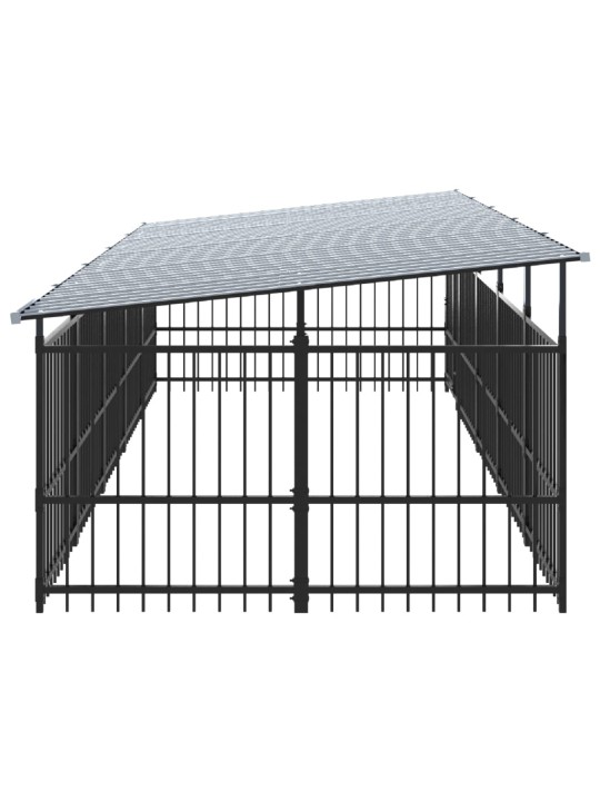Suņu voljērs ar jumtu, 9,38 m², tērauds