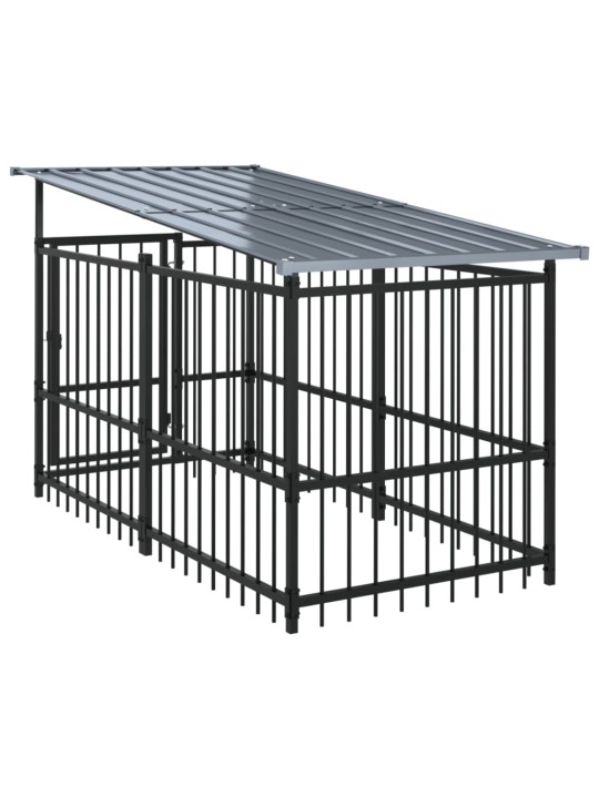 Suņu voljērs ar jumtu, 11,26 m², tērauds
