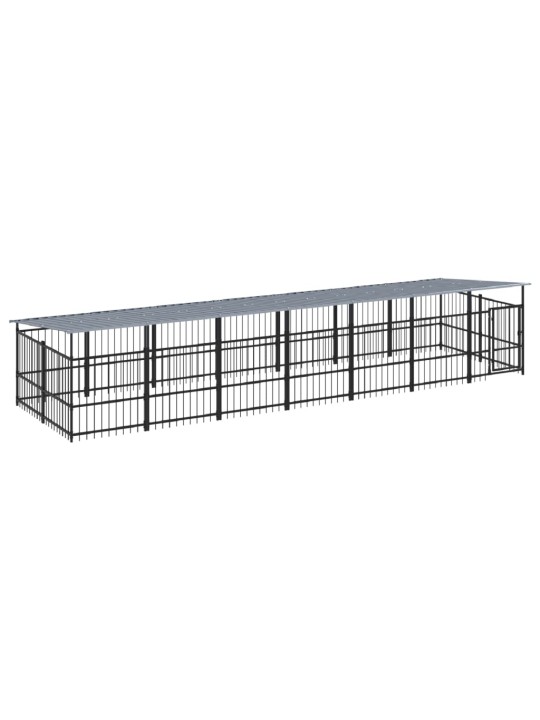 Suņu voljērs ar jumtu, 13,14 m², tērauds