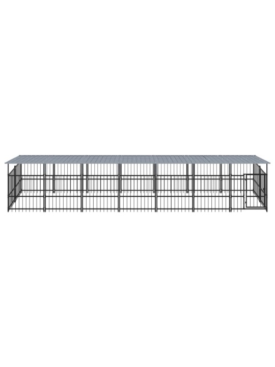 Suņu voljērs ar jumtu, 13,14 m², tērauds