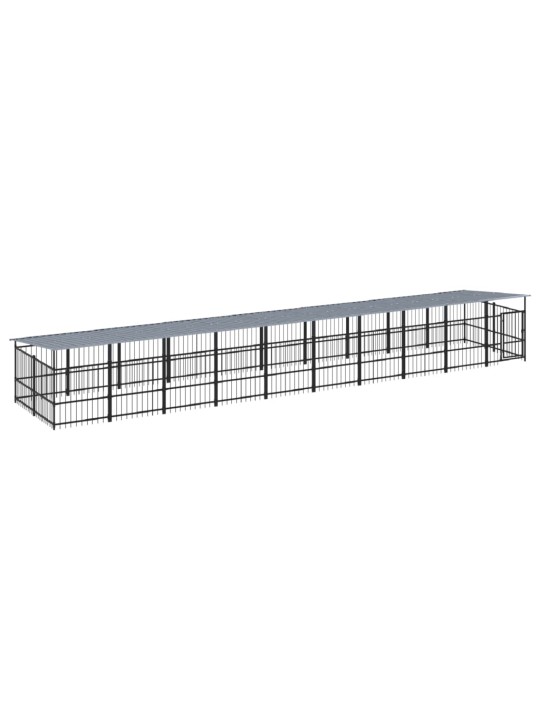 Suņu voljērs ar jumtu, 18,77 m², tērauds