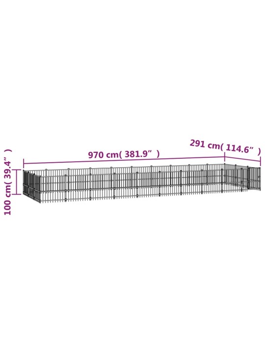 Suņu voljērs, 28,23 m², tērauds