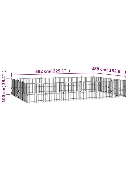 Suņu voljērs, 22,58 m², tērauds