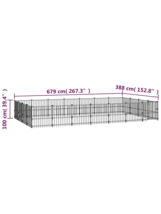 Suņu voljērs, 26,35 m², tērauds
