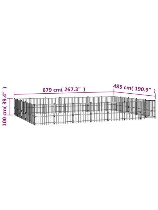 Suņu voljērs, 32,93 m², tērauds