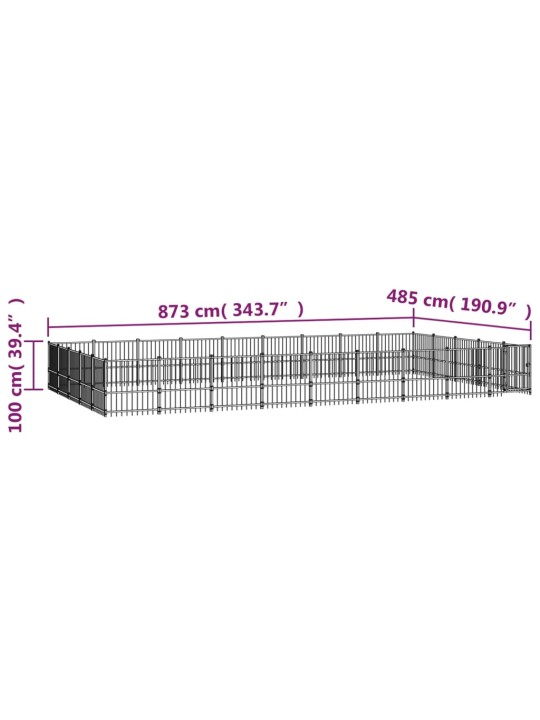 Suņu voljērs, 42,34 m², tērauds