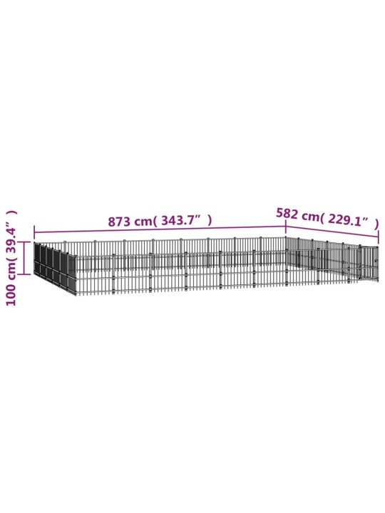 Suņu voljērs, 50,81 m², tērauds