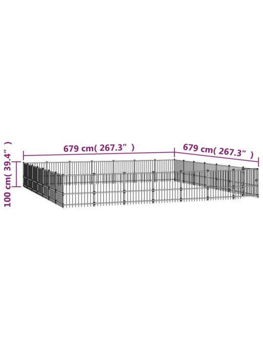 Suņu voljērs, 46,1 m², tērauds